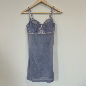 Vintage babydoll corset top lingerie shimmer purple la senza underwire teddy